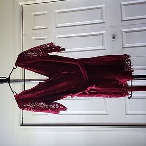 TRIXXI Red maroon lace romper sz L